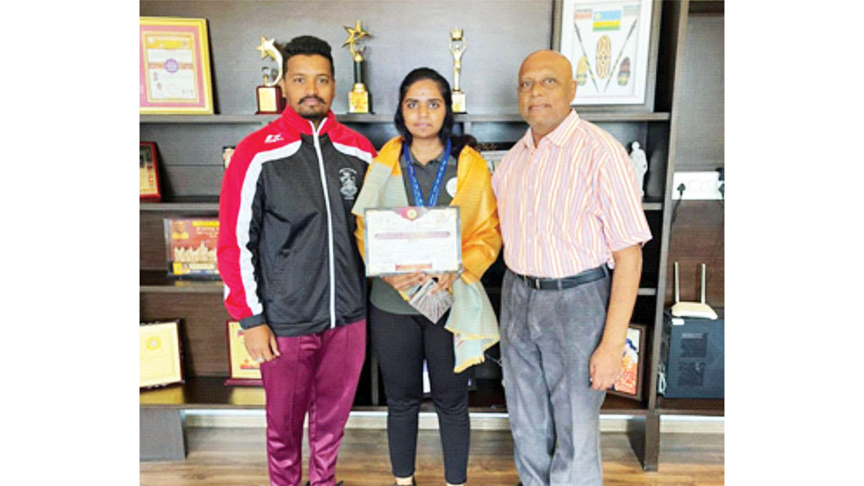 Wins first place in State-level Taekwondo Competition