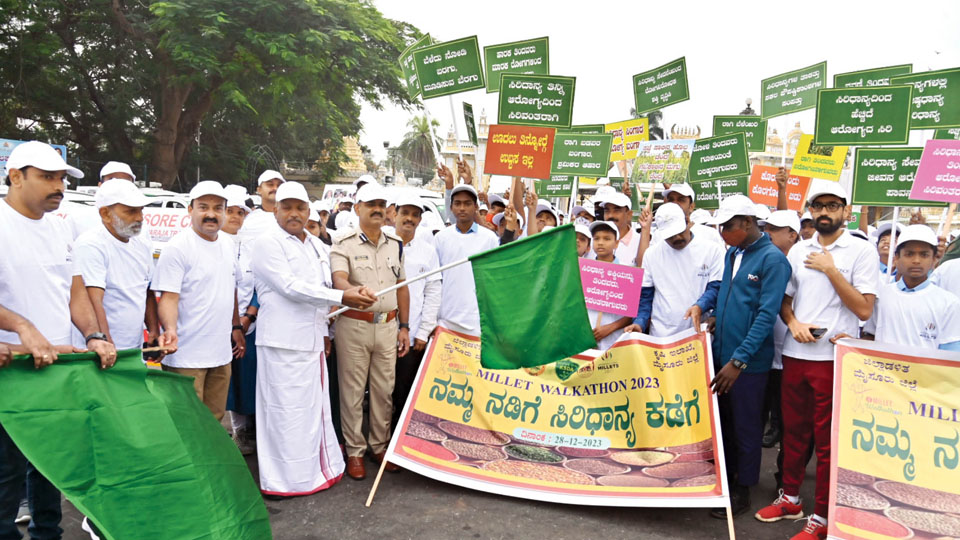 Creating awareness on Millets: Hundreds of students participate in Walkathon
