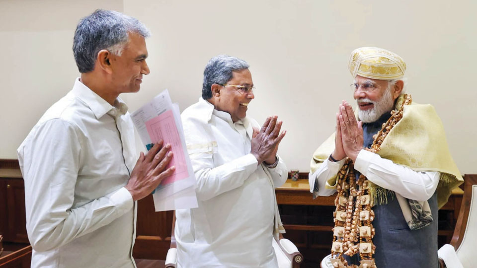 CM Siddharamaiah meets PM Modi in Delhi, seeks Rs. 18,000 crore drought relief