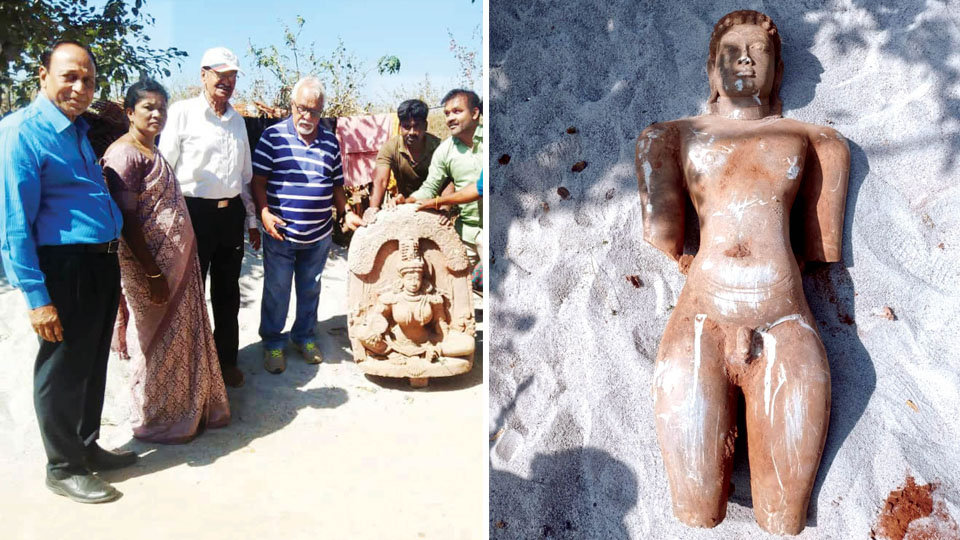 Three 11th century CE Jain sculptures found in Varuna