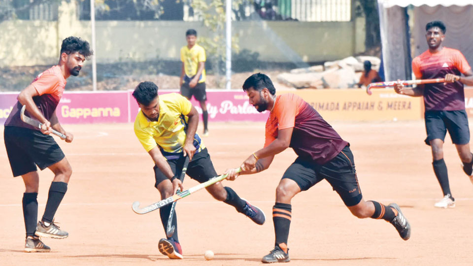 Day-2: Hockey Mysore Men’s Tournament: Chiran Medappa scores for Customs (Bengaluru)