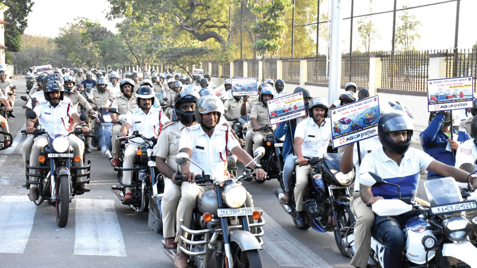 National Road Safety Week-2024: Police take out bike rally to create awareness in city