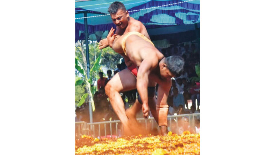 Pailwan Sumith Gujjar wins ‘Suttur Kesari’ title