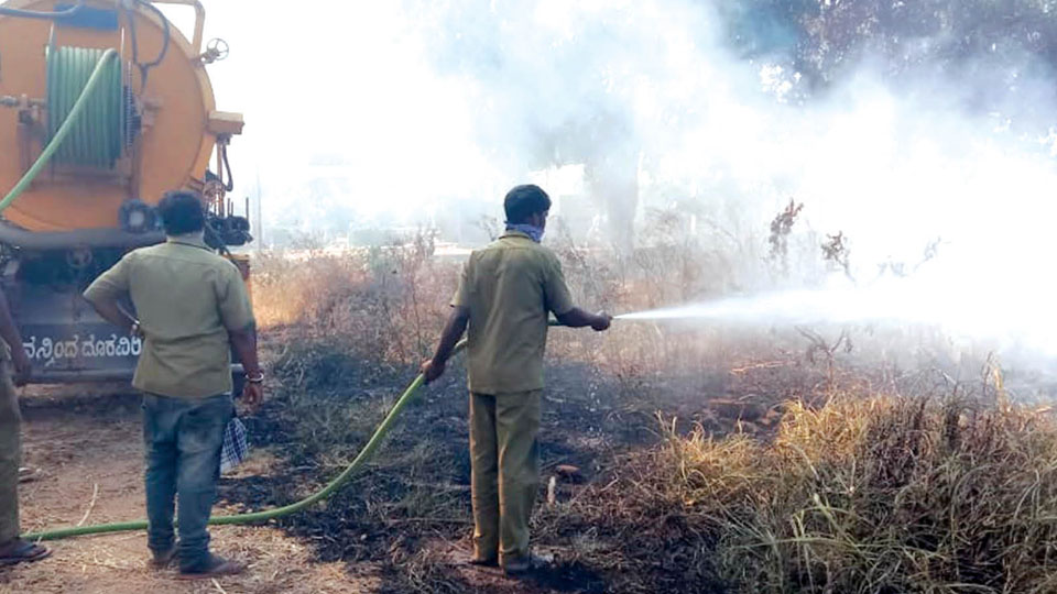 Fire to garbage dump at Sewage Farm doused