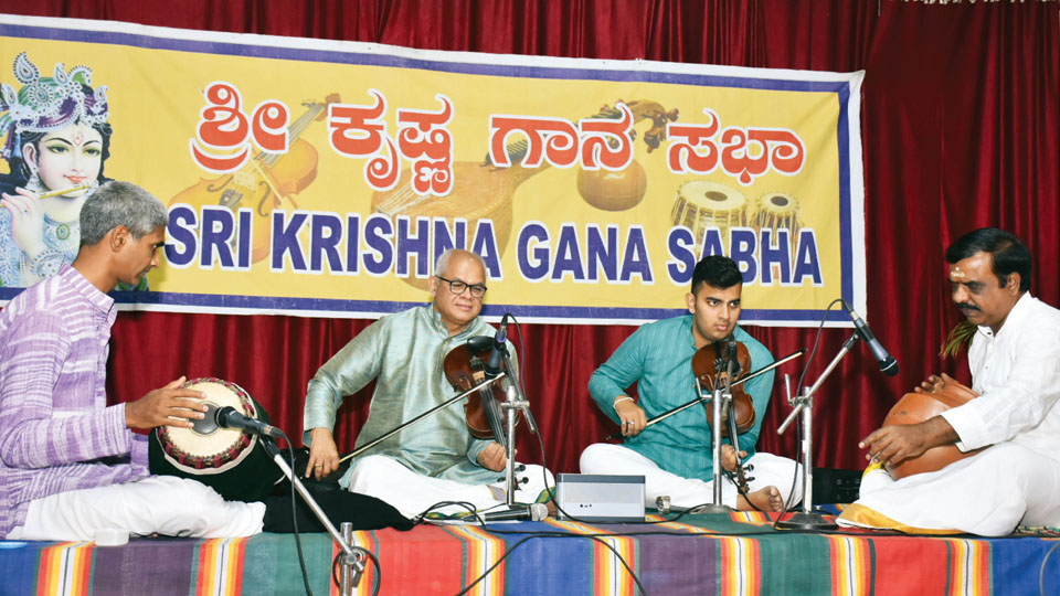 Sri Krishna Ganasabha’s anniversary: Violin Duet, felicitation marks Pitilu Chowdiah Jayanti