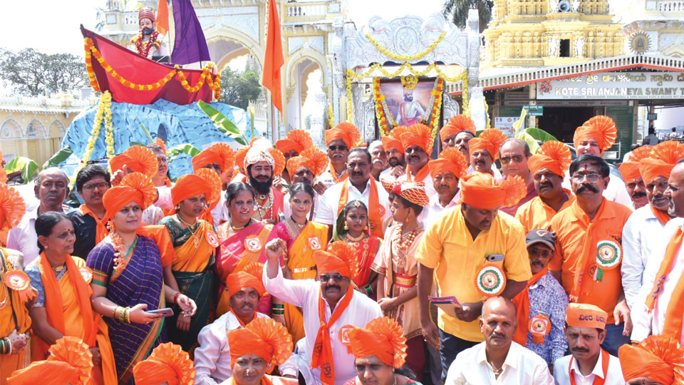 Grand procession marks Shivaji Maharaj Jayanthotsava in city