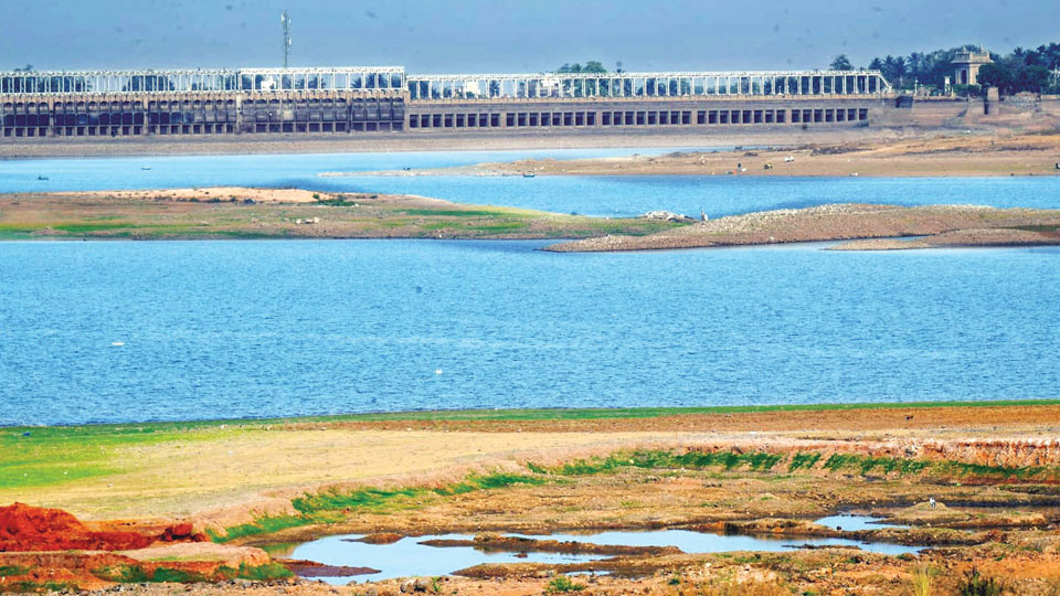 KRS Dam water level dips to  87.31 ft amid scorching heat