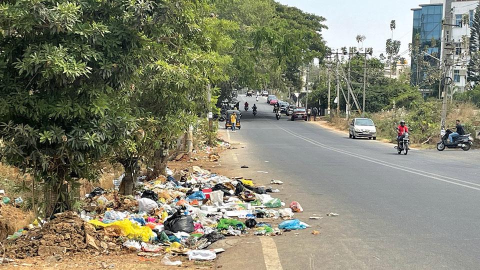 Garbage dump site near educational institution