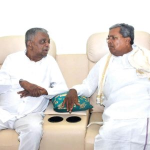 CM Siddaramaiah visits ailing MP Sreenivasa Prasad at hospital