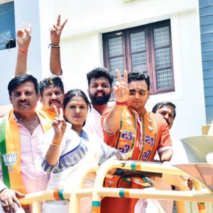 Road Show by BJP candidate in NR Assembly segment