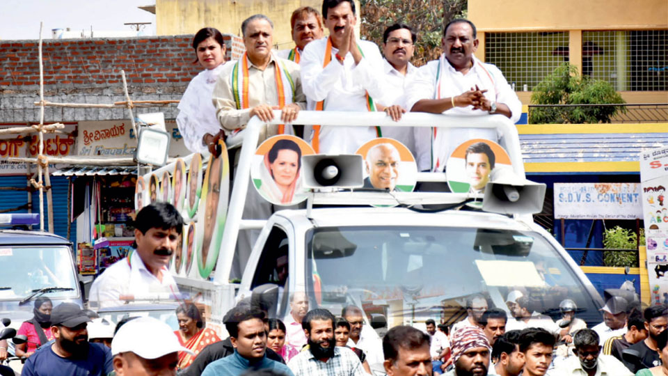 M. Lakshmana campaigns in Chamaraja Assembly segment