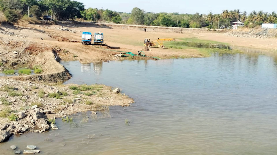 KRS Dam water pumped out for VC Canal works