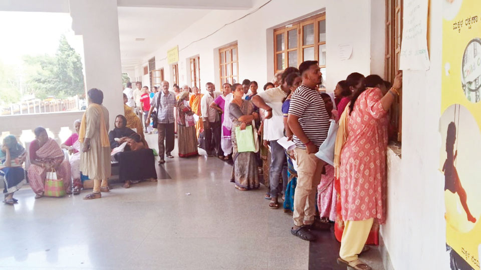 Beneficiaries queue up at Taluk Office to rectify errors in social security pension records