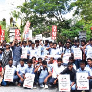 NEET-2024 results row: AIDSO stages protest in city, demands high-level probe into alleged irregularities
