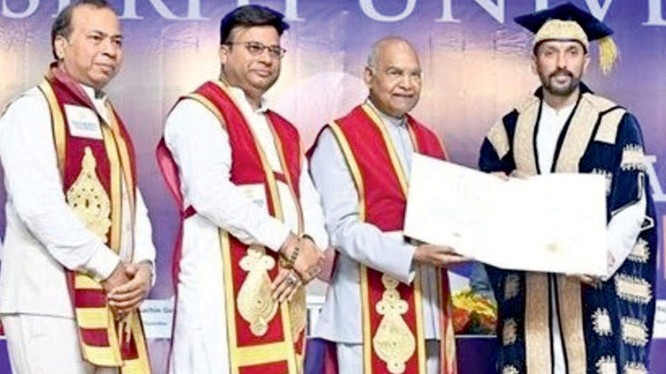 Honorary doctorate conferred on Arun Yogiraj from Mysuru