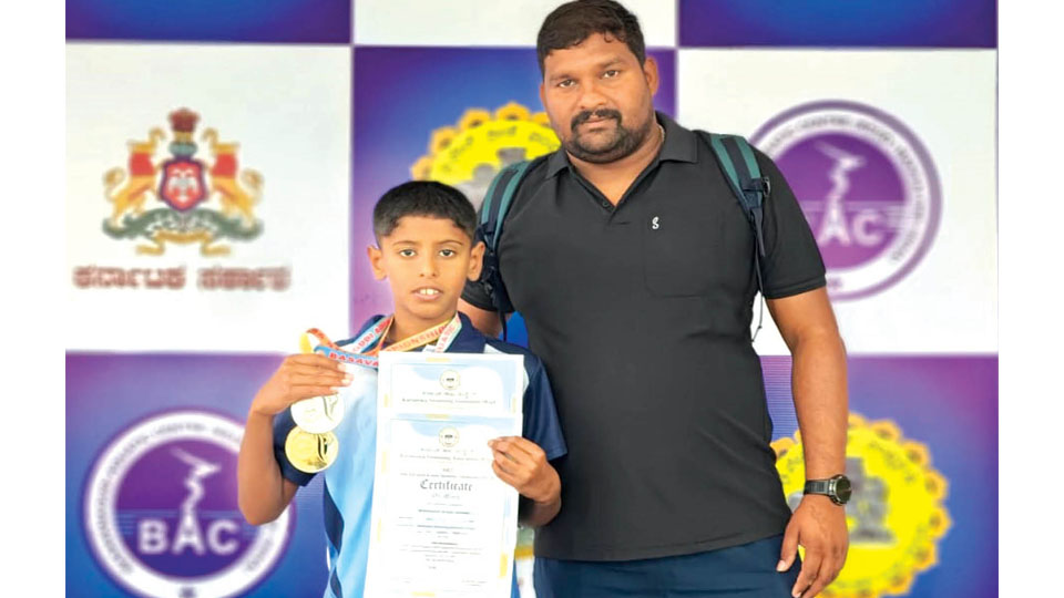 Wins medals in State-level Swimming Championship