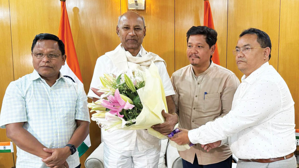 Meghalaya CM, Dy.CM greet Governor-designate Vijayashankar in Delhi