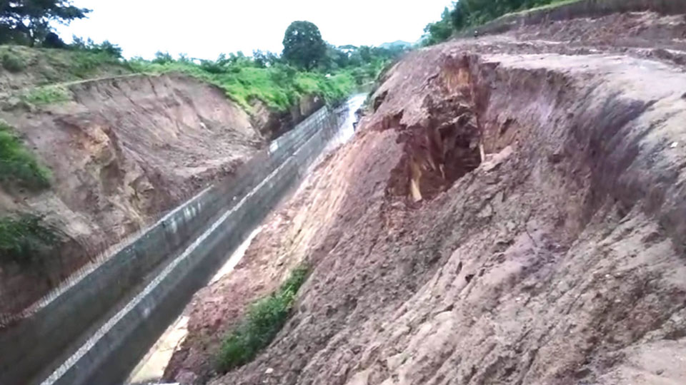 Harangi Dam Left Bank Canal damaged before completion