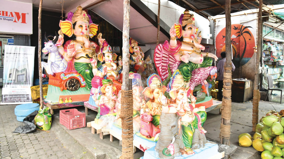 Colourful Gowri-Ganesha idols arrive in market 