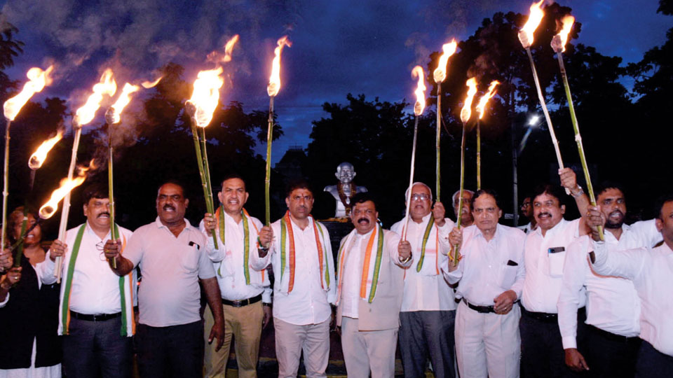 Congress Legal Cell takes out torch-light march