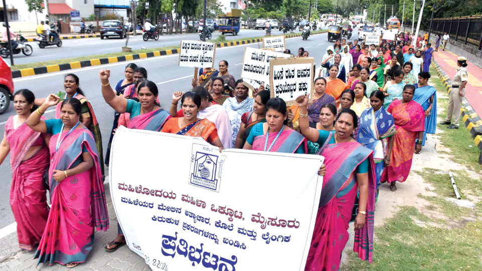 Atrocities against women: Several organisations, students hold protest rallies in city