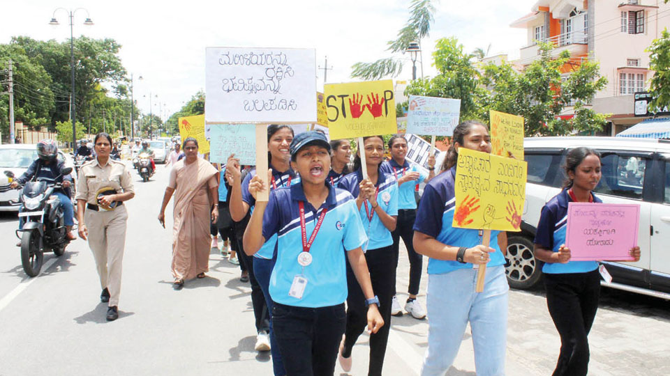 Teresian students take out march against Kolkata incident