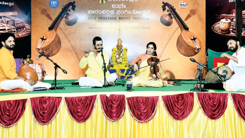 63rd Heritage Music Festival at 8th Cross Ganesha Pandal: Vidwan Sruthi Sagar presents flute recital