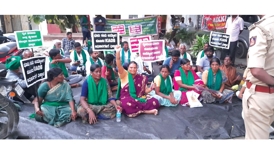 Farmers stage protest demanding jobs for land losers