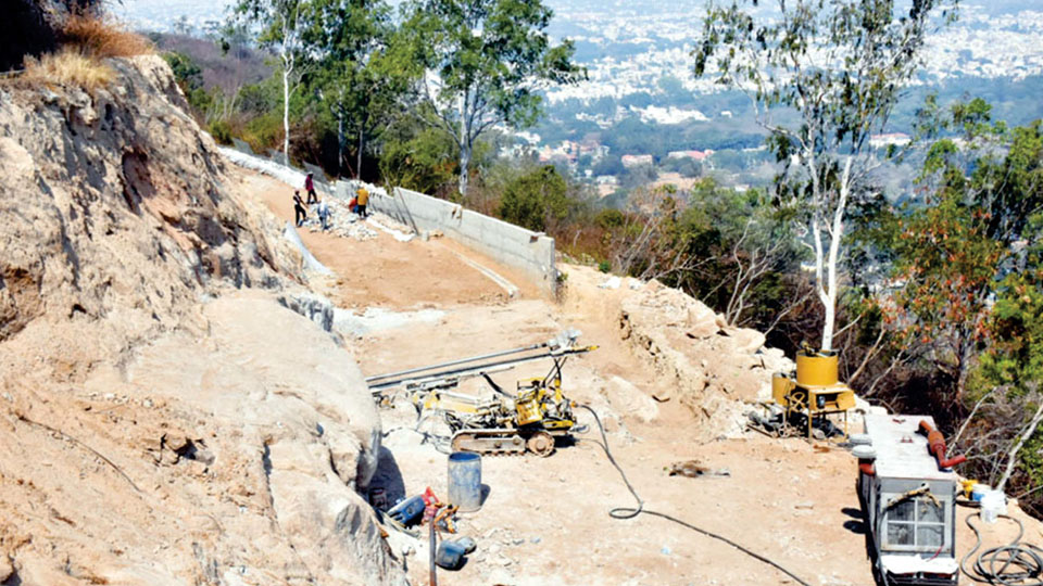 Chamundi Hill retaining wall works delayed again