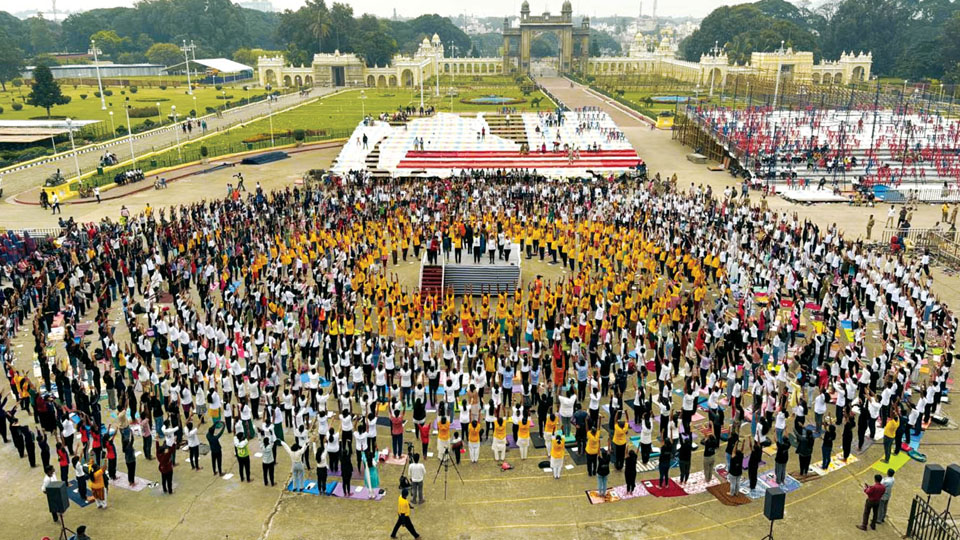 Thousands form Yoga Chain for Democracy