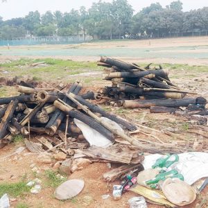 Aahara Mela waste lingers at Maharaja’s College Grounds!