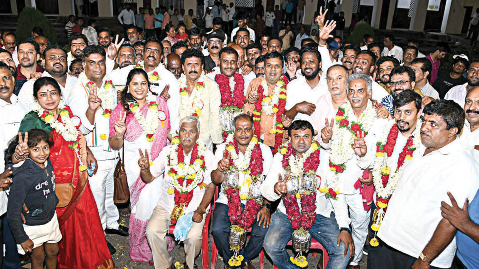 Pratidhwani Prasad and Basappa factions register victory in K.R. Bank polls