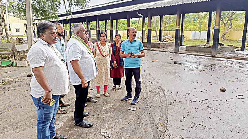 MLA inspects MCC crematorium, burial ground at Chamundi Foothill