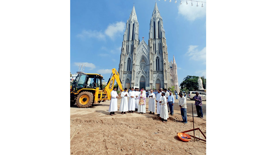 Foundation laid for new entrance gate of St. Joseph’s Cathedral