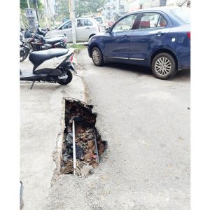 Dangerous pothole on Kalidasa Road: Immediate action required