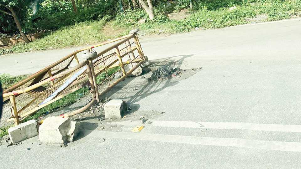 Underground cable junction box damaged