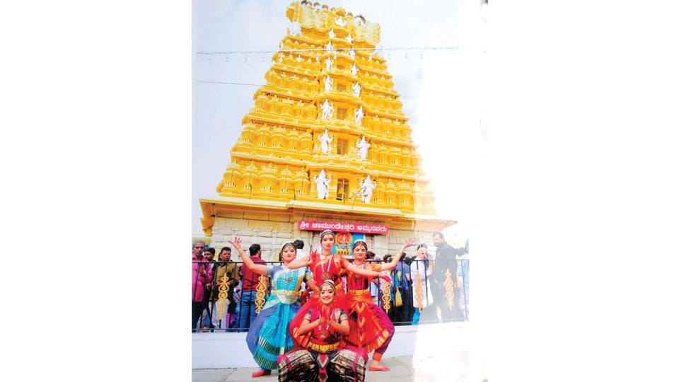 Lalithadri Nritya Kala Kendra students perform atop Ch.Hill