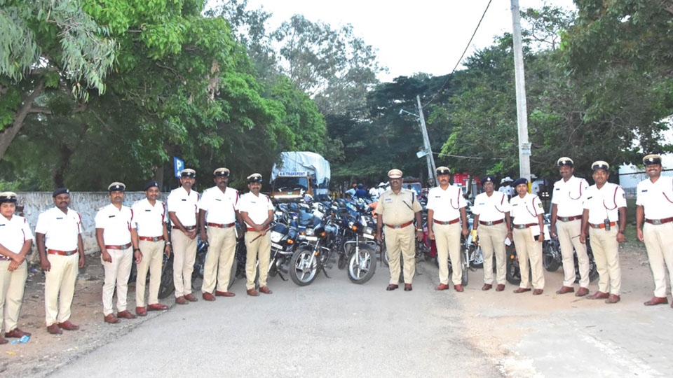 Traffic Police seize 88 two-wheelers for defective number plates, without number plates