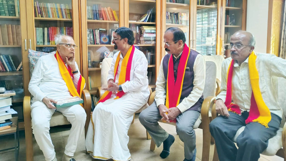 87th Kannada Literary Meet in Mandya: Formal invitation extended to writers Dr. S.L. Bhyrappa, Dr. CPK