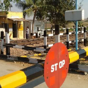 Close this Railway Gate at Apollo Circle, Nanjangud