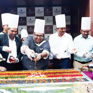 Cake Mixing Ceremony held at Jalmahal Resort and Spa