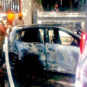 Car gutted at Vontikoppal