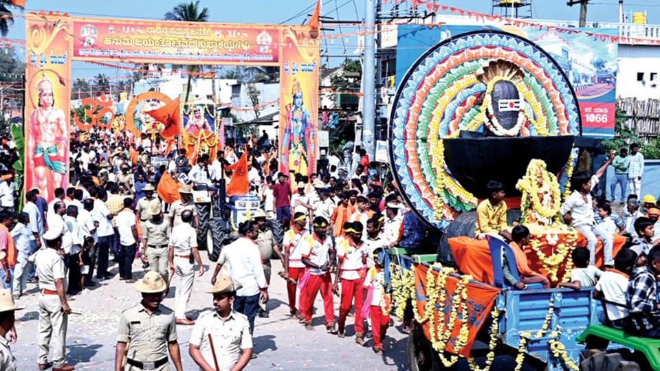 Grand Hanumanthotsava procession held in Hunsur