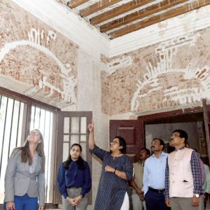 Restoration of Jayalakshmi Vilas Mansion, Folklore Museum at Manasagangothri: US Consulate Officer from Chennai reviews progress