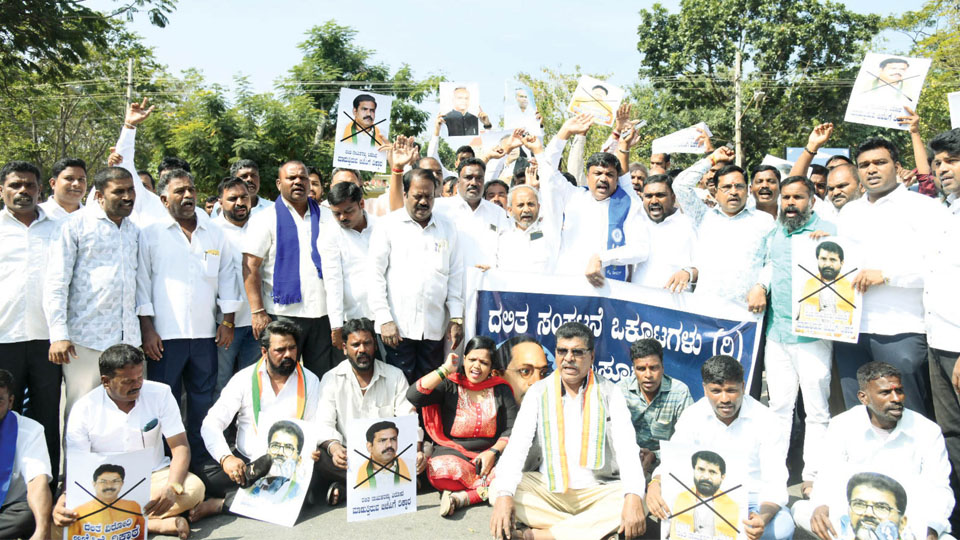 False propaganda by BJP against Priyank Kharge: Dalit Federation stages protest in city