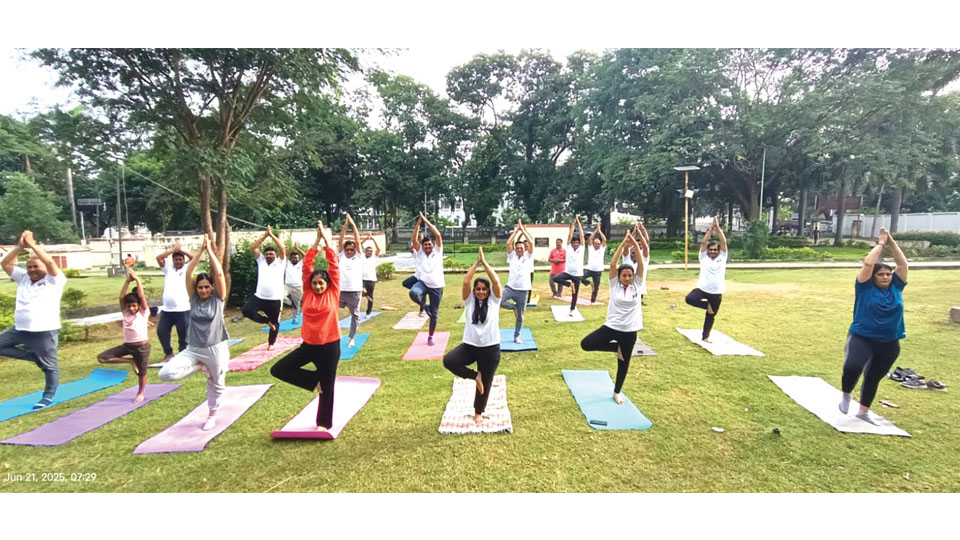Bharatiya Jain Sanghatana Mysuru Chapter celebrates Yoga Day