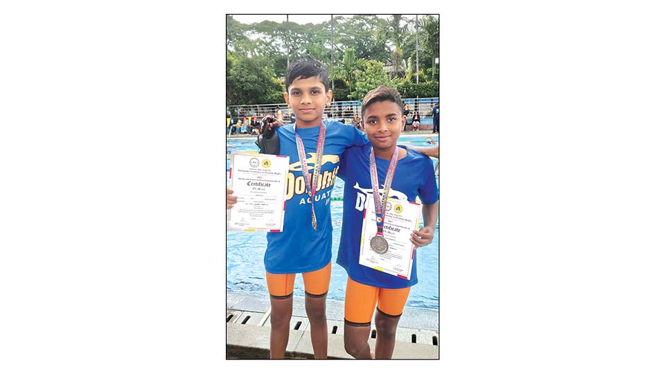 Rutva, Krithick excel in swimming