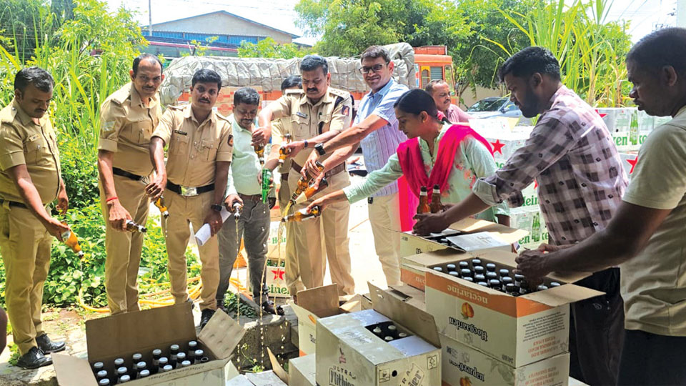Over 5,288 litres unsold beer destroyed by Excise officials