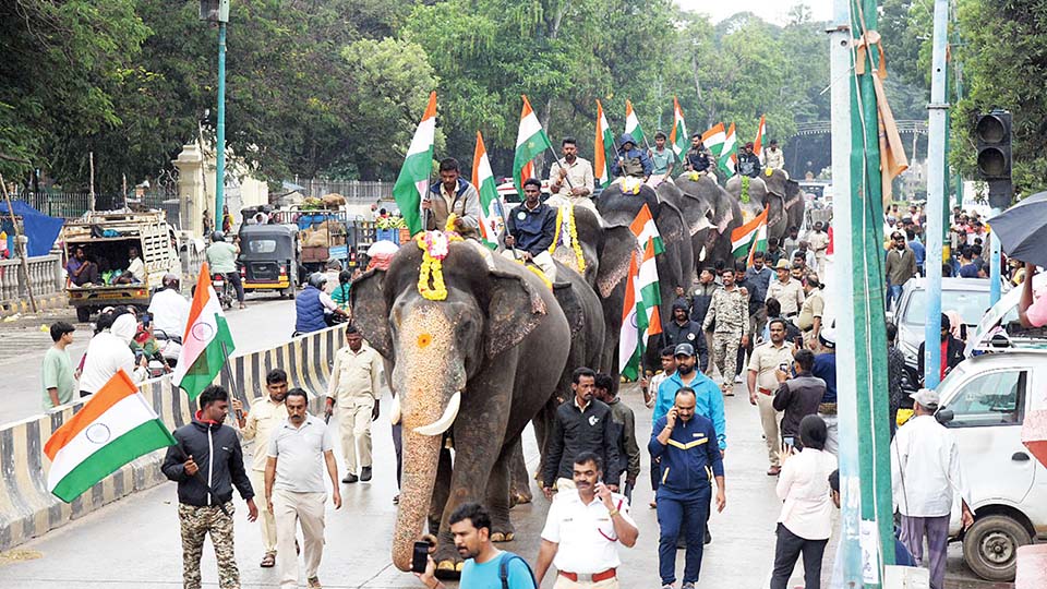 Har Ghar Tiranga: ‘Heritage Elewalk’ with Dasara elephants