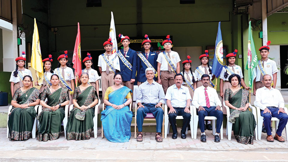 Mysore West Lions Sevaniketan School holds Investiture Ceremony